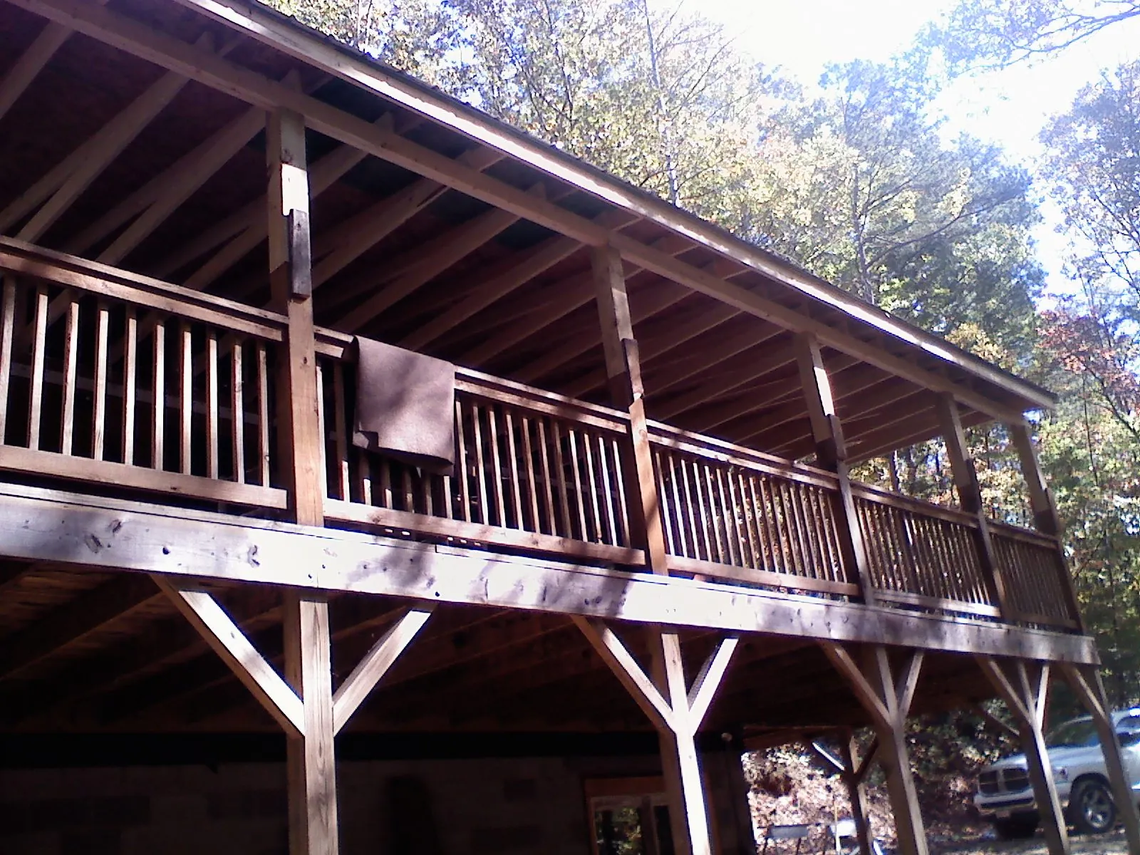 Timber framing under a new elevated porch and deck — Roof Leak Repair in Frenchburg by Roofing Brothers
